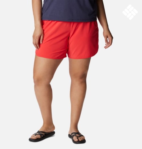 Columbia Bogata Bay Stretch Shorts Dame Rød | Plus Size 60917B